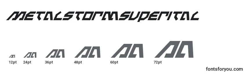 Metalstormsuperital Font Sizes