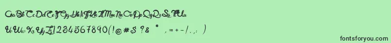 RoyalChicken Font – Black Fonts on Green Background