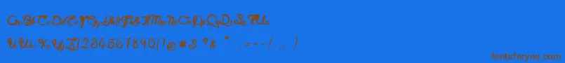 RoyalChicken Font – Brown Fonts on Blue Background