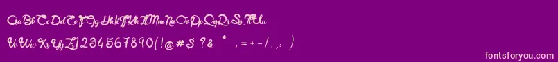 RoyalChicken-Schriftart – Rosa Schriften auf violettem Hintergrund