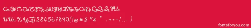 RoyalChicken Font – Pink Fonts on Red Background