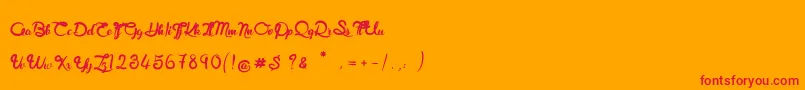 RoyalChicken Font – Red Fonts on Orange Background