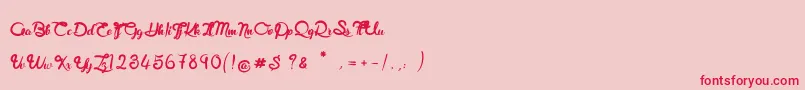 フォントRoyalChicken – ピンクの背景に赤い文字