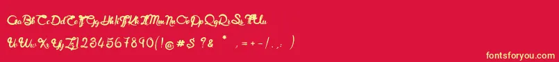RoyalChicken Font – Yellow Fonts on Red Background