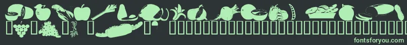 Wmfood1-Schriftart – Grüne Schriften auf schwarzem Hintergrund