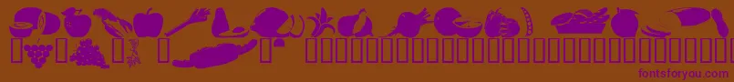 Wmfood1 Font – Purple Fonts on Brown Background