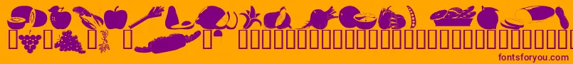 Wmfood1 Font – Purple Fonts on Orange Background
