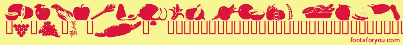 En savoir plus sur la police Wmfood1 Police Wmfood1 – polices rouges sur fond jaune