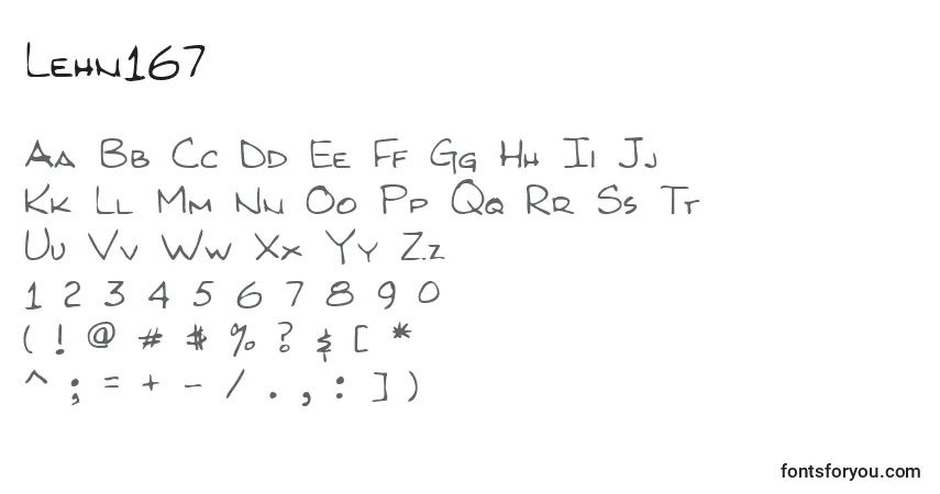 A fonte Lehn167 – alfabeto, números, caracteres especiais
