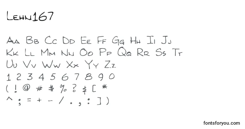 Lehn167-fontti – aakkoset, numerot, erikoismerkit