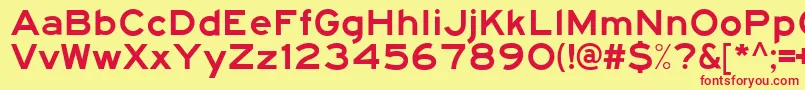 フォントTraffic5 – 赤い文字の黄色い背景