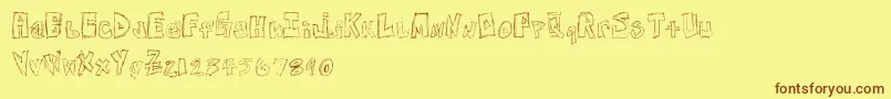 FreeNightsWeekends Font – Brown Fonts on Yellow Background