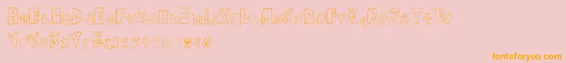 FreeNightsWeekends-Schriftart – Orangefarbene Schriften auf rosa Hintergrund