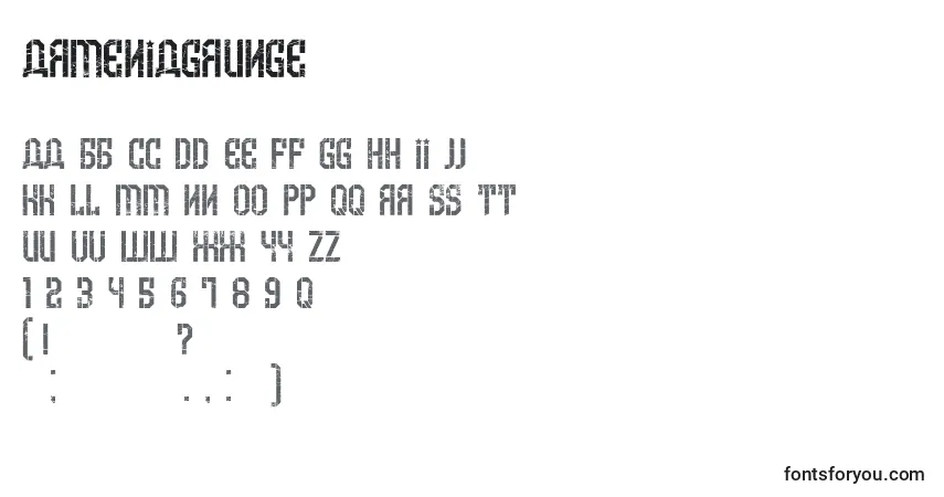 Fuente ArmeniaGrunge - alfabeto, números, caracteres especiales