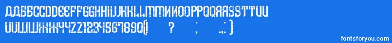 ArmeniaGrunge Font – White Fonts on Blue Background