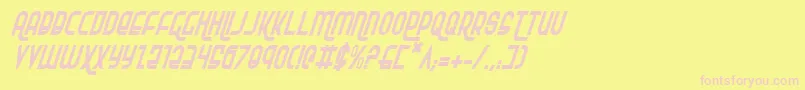 Rokikierci-fontti – vaaleanpunaiset fontit keltaisella taustalla