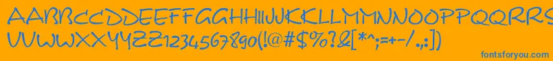 Note Font – Blue Fonts on Orange Background