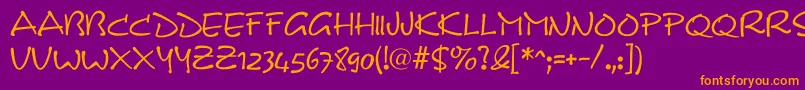 Note Font – Orange Fonts on Purple Background