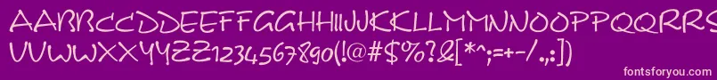 Note Font – Pink Fonts on Purple Background
