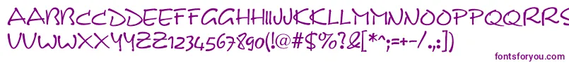 Note Font – Purple Fonts on White Background