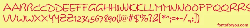 Note Font – Red Fonts on Yellow Background