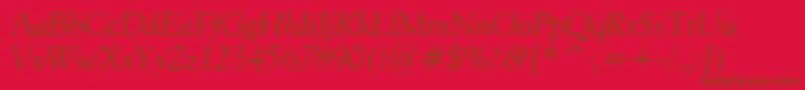 フォントGoudyOldStyleItalicBt – 赤い背景に茶色の文字