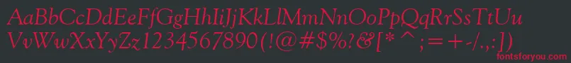 GoudyOldStyleItalicBt Font – Red Fonts on Black Background