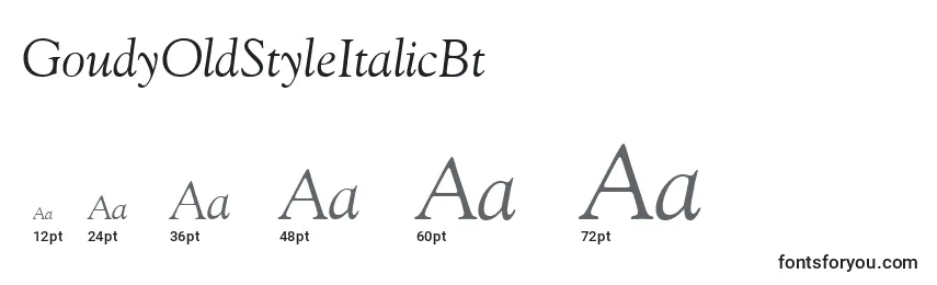 GoudyOldStyleItalicBt Font Sizes