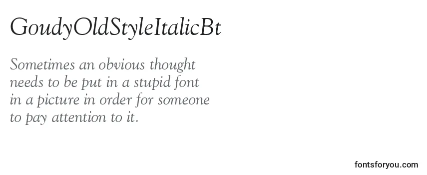 Review of the GoudyOldStyleItalicBt Font