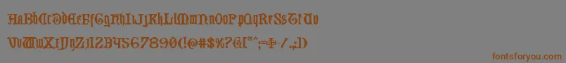 Westdelphia-Schriftart – Braune Schriften auf grauem Hintergrund