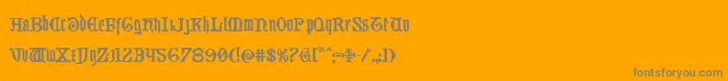 フォントWestdelphia – オレンジの背景に灰色の文字