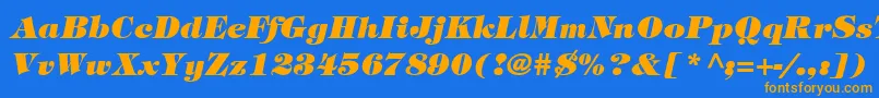 Czcionka SophisticateBlackSsiBoldItalic – pomarańczowe czcionki na niebieskim tle