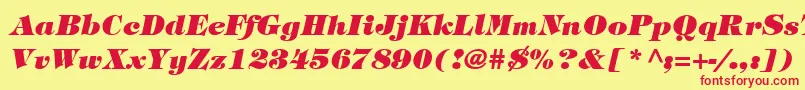 SophisticateBlackSsiBoldItalic Font – Red Fonts on Yellow Background