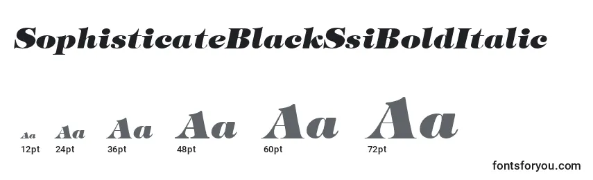 Größen der Schriftart SophisticateBlackSsiBoldItalic