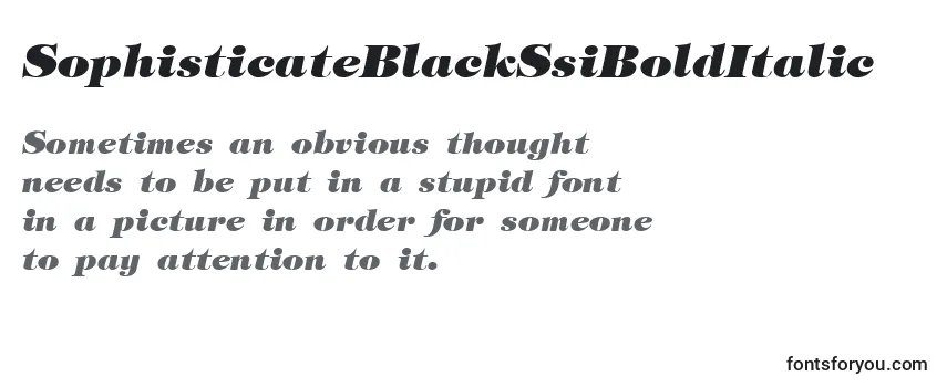 SophisticateBlackSsiBoldItalic Font