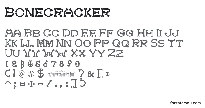 A fonte Bonecracker – alfabeto, números, caracteres especiais