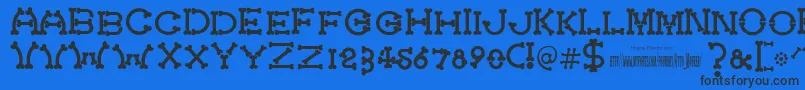 フォントBonecracker – 黒い文字の青い背景