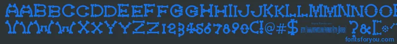 Bonecracker Font – Blue Fonts on Black Background