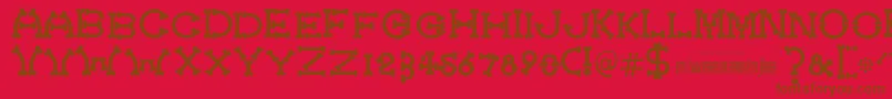 Bonecracker-fontti – ruskeat fontit punaisella taustalla