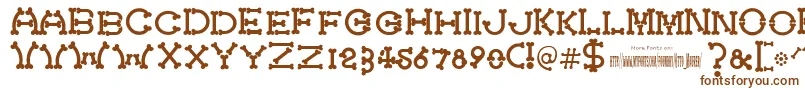 Bonecracker-fontti – ruskeat fontit valkoisella taustalla