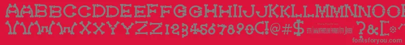 Bonecracker Font – Gray Fonts on Red Background