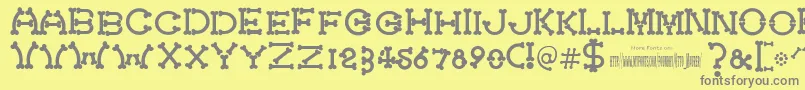 Bonecracker Font – Gray Fonts on Yellow Background