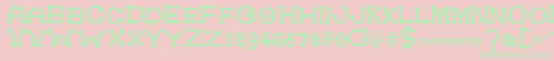 フォントBonecracker – ピンクの背景に緑の文字
