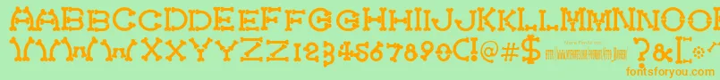 Bonecracker Font – Orange Fonts on Green Background