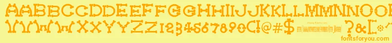 Bonecracker Font – Orange Fonts on Yellow Background