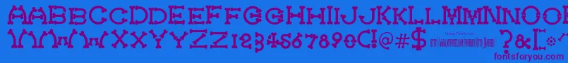 Bonecracker Font – Purple Fonts on Blue Background