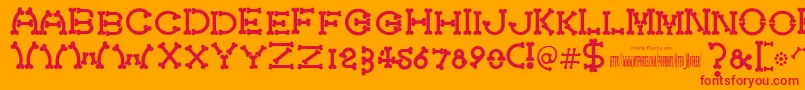Bonecracker Font – Red Fonts on Orange Background