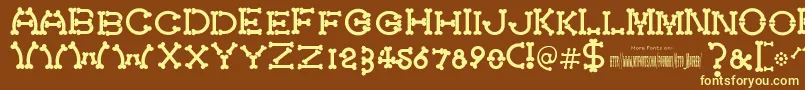 Шрифт Bonecracker – жёлтые шрифты на коричневом фоне