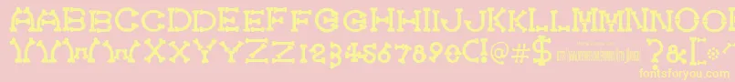 Czcionka Bonecracker – żółte czcionki na różowym tle