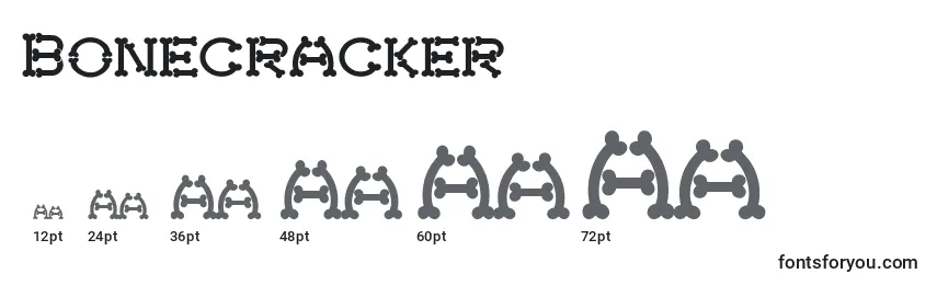 Размеры шрифта Bonecracker